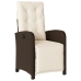 Set comedor de jardín 5 piezas y cojines ratán sintético marrón