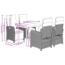 Set comedor de jardín 5 piezas y cojines ratán sintético marrón
