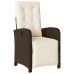 Set comedor de jardín 5 piezas y cojines ratán sintético marrón