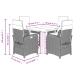 Set comedor de jardín 5 pzas con cojines ratán sintético beige