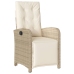 Set comedor de jardín 5 pzas con cojines ratán sintético beige