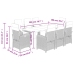 Set comedor de jardín 9 pzas cojines ratán sintético gris claro