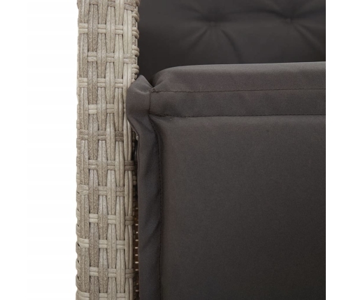 Set comedor de jardín 5 pzas cojines ratán sintético gris claro