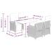 Set comedor de jardín 5 pzas cojines ratán sintético gris claro