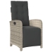 Set comedor jardín 7 pzas y cojines ratán sintético gris claro