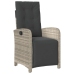 Set comedor jardín 7 pzas y cojines ratán sintético gris claro