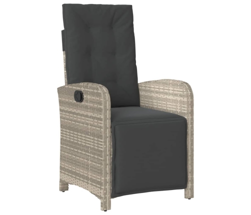 Set comedor de jardín 9 pzas cojines ratán sintético gris claro