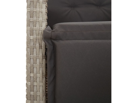 Set comedor de jardín 9 pzas cojines ratán sintético gris claro