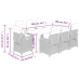 Set comedor de jardín 9 pzas cojines ratán sintético gris claro