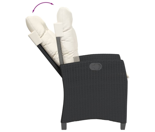 Set de muebles jardín 5 pzas con cojines ratán sintético negro