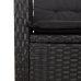 Set de muebles jardín 5 pzas con cojines ratán sintético negro