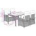 Set de muebles jardín 5 pzas con cojines ratán sintético negro