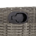 Set comedor de jardín 3 piezas con cojines ratán sintético gris