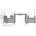 Set comedor de jardín 3 piezas con cojines ratán sintético gris