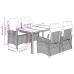 Set comedor de jardín 5 piezas con cojines ratán sintético gris