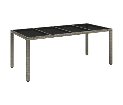 Set comedor jardín 7 pzas y cojines ratán sintético gris