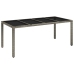 Set comedor jardín 7 pzas y cojines ratán sintético gris