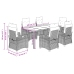 Set comedor jardín 7 pzas y cojines ratán sintético gris