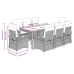 Set comedor jardín 9 pzas y cojines ratán sintético gris
