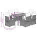 Set de comedor de jardín 7 pzas y cojines ratán sintético negro