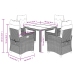 Set de muebles jardín 5 pzas con cojines ratán sintético negro