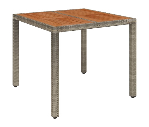 Set comedor de jardín 3 piezas con cojines ratán sintético gris