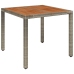 Set comedor de jardín 3 piezas con cojines ratán sintético gris
