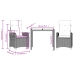 Set comedor de jardín 3 piezas con cojines ratán sintético gris