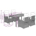 Set comedor de jardín 5 piezas con cojines ratán sintético gris