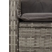Set comedor jardín 7 pzas y cojines ratán sintético gris