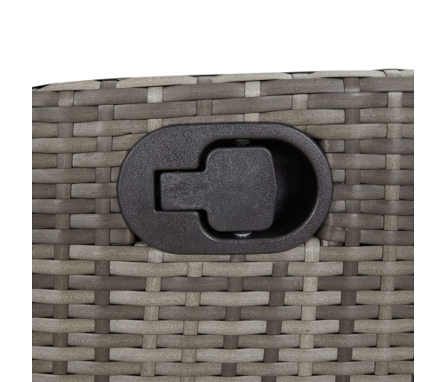 Set comedor jardín 7 pzas y cojines ratán sintético gris
