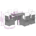 Set comedor jardín 7 pzas y cojines ratán sintético gris
