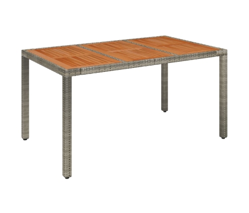 Set comedor jardín 7 pzas y cojines ratán sintético gris
