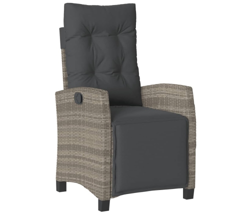 Set comedor jardín 7 pzas y cojines ratán sintético gris