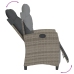 Set comedor jardín 7 pzas y cojines ratán sintético gris