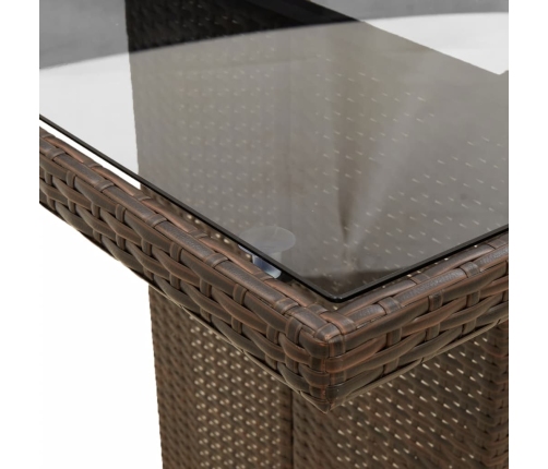 Set comedor para jardín 9 pzas y cojines ratán sintético marrón