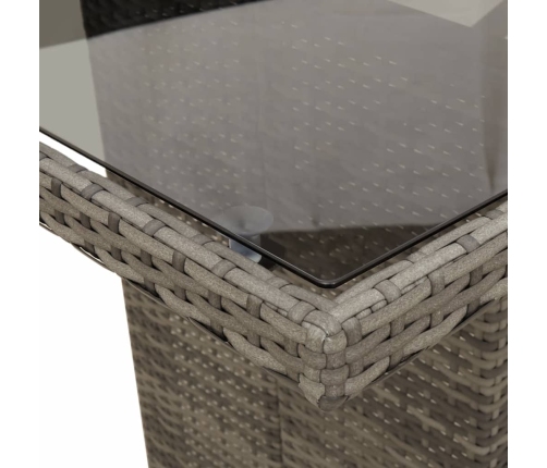 Set comedor jardín 9 pzas y cojines ratán sintético gris