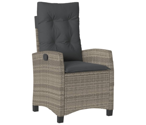 Set comedor jardín 9 pzas y cojines ratán sintético gris