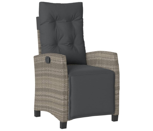 Set comedor jardín 9 pzas y cojines ratán sintético gris