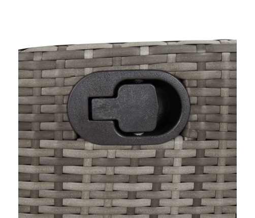 Set comedor jardín 9 pzas y cojines ratán sintético gris
