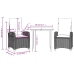 Set comedor de jardín 3 pzas con cojines ratán sintético negro