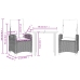 Set comedor de jardín 3 pzas con cojines ratán sintético negro