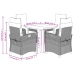 Set de muebles jardín 5 pzas con cojines ratán sintético negro