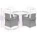 Set comedor de jardín 5 piezas con cojines ratán sintético gris