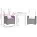 Set comedor de jardín 3 piezas con cojines ratán sintético gris