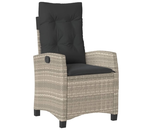 Set comedor de jardín 5 pzas cojines ratán sintético gris claro