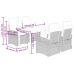Set comedor de jardín 5 pzas cojines ratán sintético gris claro