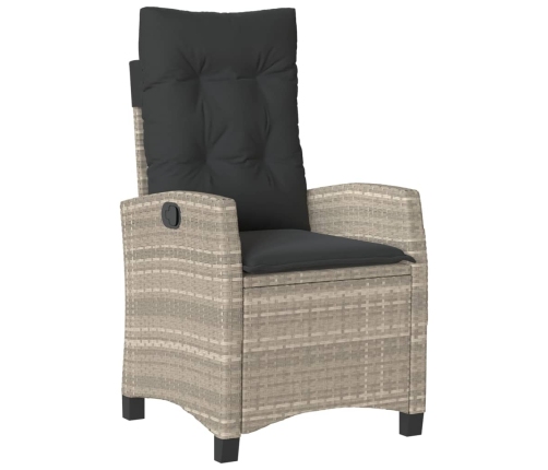 Set comedor de jardín 9 pzas cojines ratán sintético gris claro