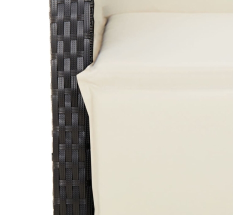 Set de muebles jardín 5 pzas con cojines ratán sintético negro