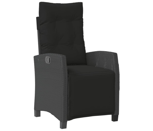 Set de muebles jardín 5 pzas con cojines ratán sintético negro